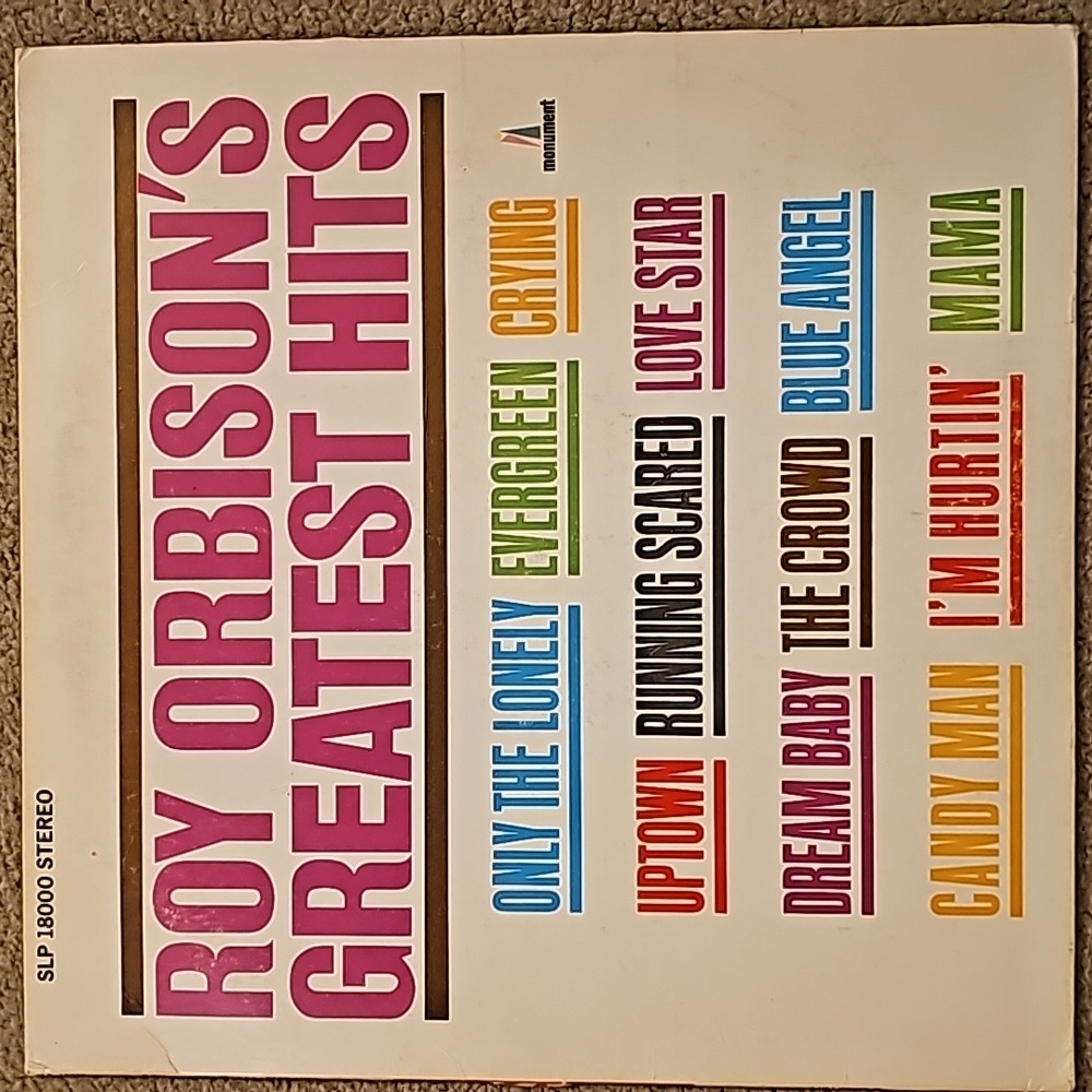 Roy Orbison's Greatest Hits Album vinyl